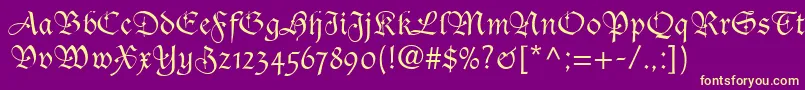 CasualScriptSsi Font – Yellow Fonts on Purple Background