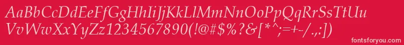 PalladiusItalic Font – Pink Fonts on Red Background