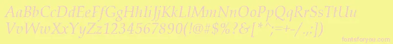 PalladiusItalic Font – Pink Fonts on Yellow Background