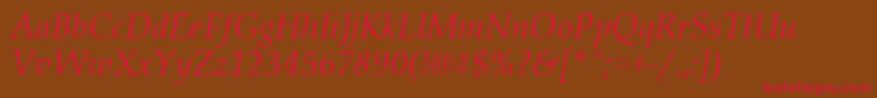 PalladiusItalic Font – Red Fonts on Brown Background