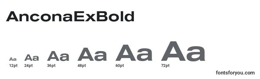 AnconaExBold Font Sizes