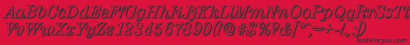 ValenciashadowItalic Font – Black Fonts on Red Background