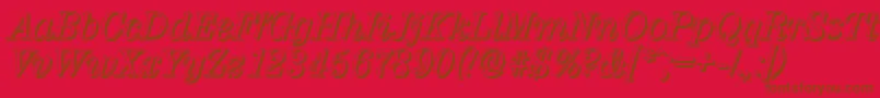 ValenciashadowItalic Font – Brown Fonts on Red Background