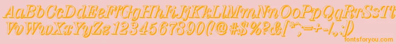 ValenciashadowItalic Font – Orange Fonts on Pink Background