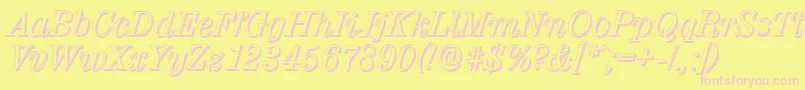 ValenciashadowItalic Font – Pink Fonts on Yellow Background