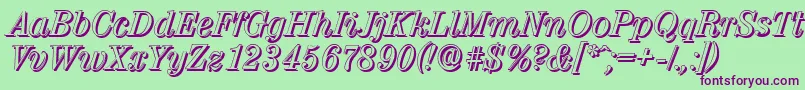 ValenciashadowItalic Font – Purple Fonts on Green Background