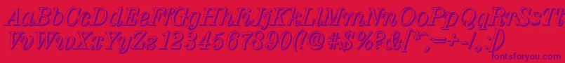 ValenciashadowItalic Font – Purple Fonts on Red Background