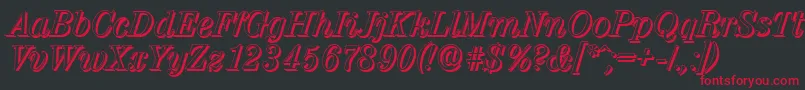 ValenciashadowItalic Font – Red Fonts on Black Background