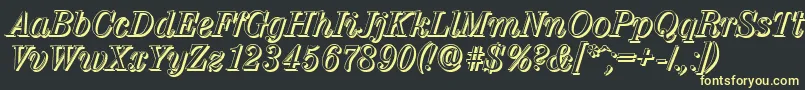 ValenciashadowItalic Font – Yellow Fonts on Black Background