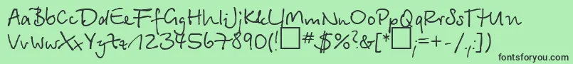 Betinascript Font – Black Fonts on Green Background