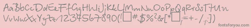 Betinascript Font – Gray Fonts on Pink Background