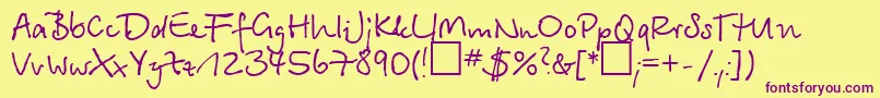 Betinascript Font – Purple Fonts on Yellow Background