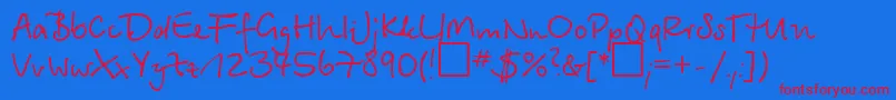 Betinascript Font – Red Fonts on Blue Background