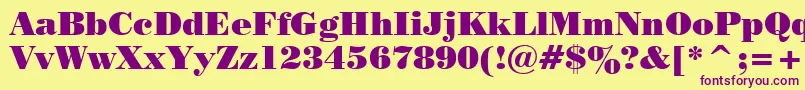 PosterBodoniWin95bt Font – Purple Fonts on Yellow Background