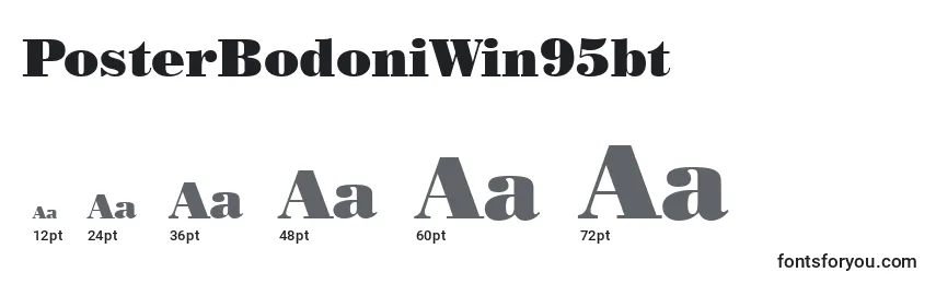 PosterBodoniWin95bt Font Sizes
