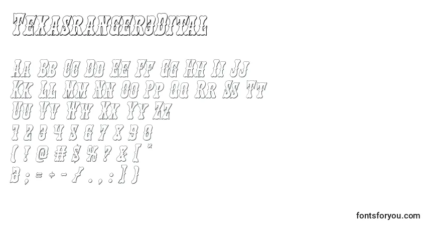 Fuente Texasranger3Dital - alfabeto, números, caracteres especiales