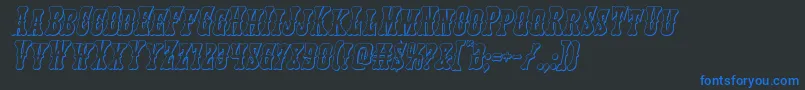 Texasranger3Dital-Schriftart – Blaue Schriften auf schwarzem Hintergrund