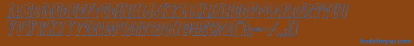 Texasranger3Dital Font – Blue Fonts on Brown Background