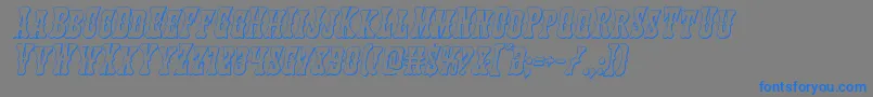 Texasranger3Dital Font – Blue Fonts on Gray Background