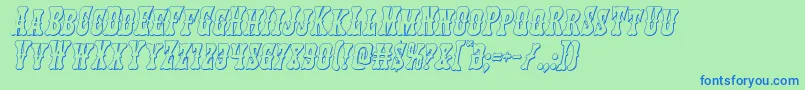 Texasranger3Dital Font – Blue Fonts on Green Background