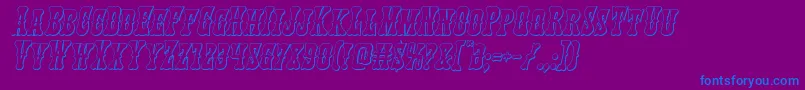 Texasranger3Dital Font – Blue Fonts on Purple Background