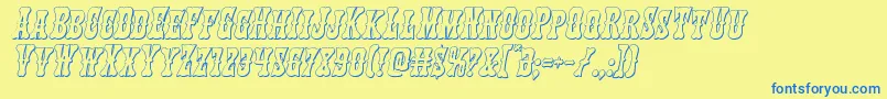 Texasranger3Dital Font – Blue Fonts on Yellow Background