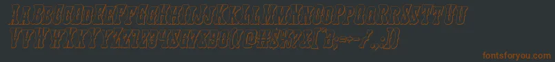 Шрифт Texasranger3Dital – коричневые шрифты на чёрном фоне