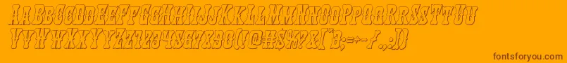 フォントTexasranger3Dital – オレンジの背景に茶色のフォント