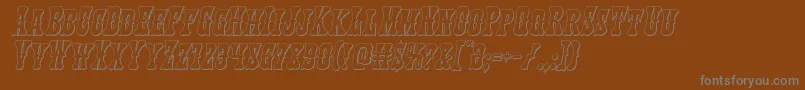 フォントTexasranger3Dital – 茶色の背景に灰色の文字