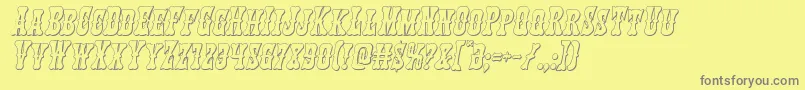 Texasranger3Dital Font – Gray Fonts on Yellow Background