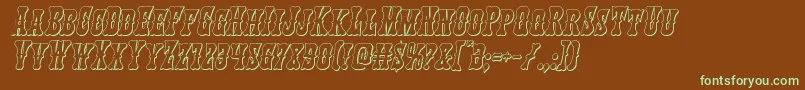 Texasranger3Dital Font – Green Fonts on Brown Background