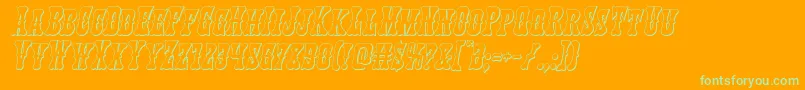 Texasranger3Dital Font – Green Fonts on Orange Background