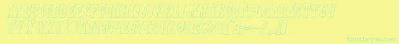 Texasranger3Dital Font – Green Fonts on Yellow Background