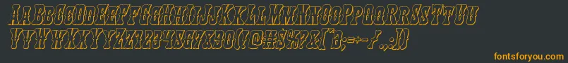 Texasranger3Dital Font – Orange Fonts on Black Background