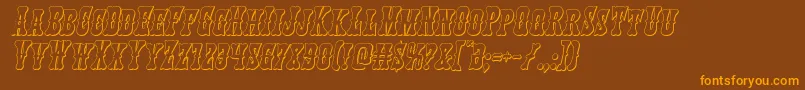 Шрифт Texasranger3Dital – оранжевые шрифты на коричневом фоне
