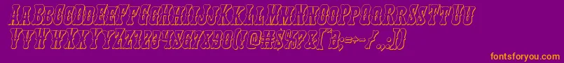 Texasranger3Dital Font – Orange Fonts on Purple Background