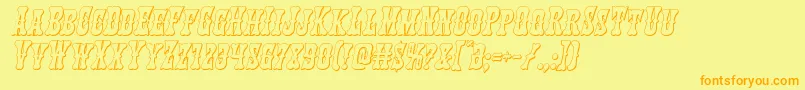 Texasranger3Dital Font – Orange Fonts on Yellow Background