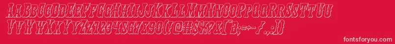 Texasranger3Dital-Schriftart – Rosa Schriften auf rotem Hintergrund