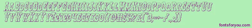 Шрифт Texasranger3Dital – фиолетовые шрифты на зелёном фоне