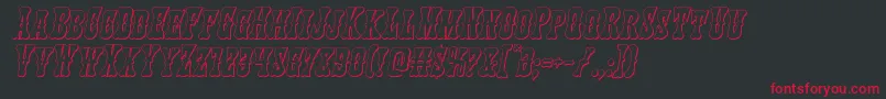 フォントTexasranger3Dital – 黒い背景に赤い文字
