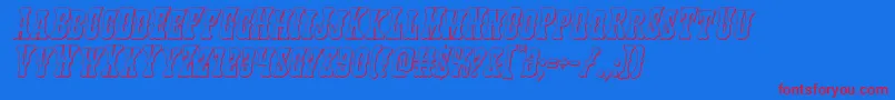 Texasranger3Dital Font – Red Fonts on Blue Background