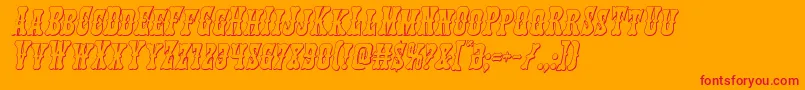 フォントTexasranger3Dital – オレンジの背景に赤い文字