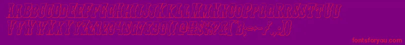 Texasranger3Dital-Schriftart – Rote Schriften auf violettem Hintergrund