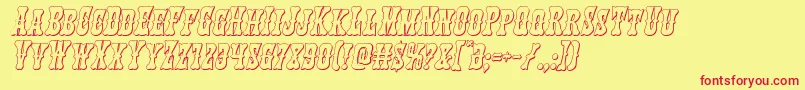 Texasranger3Dital Font – Red Fonts on Yellow Background