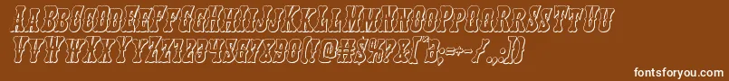 Texasranger3Dital-Schriftart – Weiße Schriften auf braunem Hintergrund