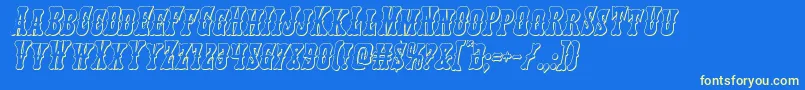 Texasranger3Dital Font – Yellow Fonts on Blue Background