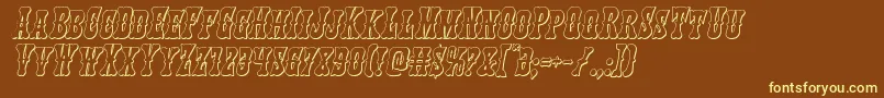 Texasranger3Dital Font – Yellow Fonts on Brown Background