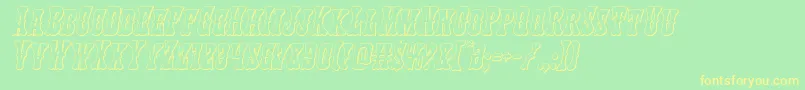 Texasranger3Dital Font – Yellow Fonts on Green Background