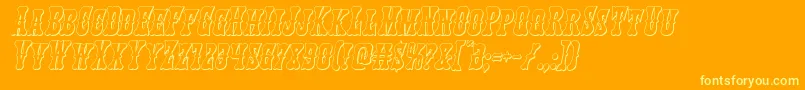 Texasranger3Dital-fontti – keltaiset fontit oranssilla taustalla