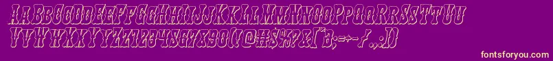Шрифт Texasranger3Dital – жёлтые шрифты на фиолетовом фоне